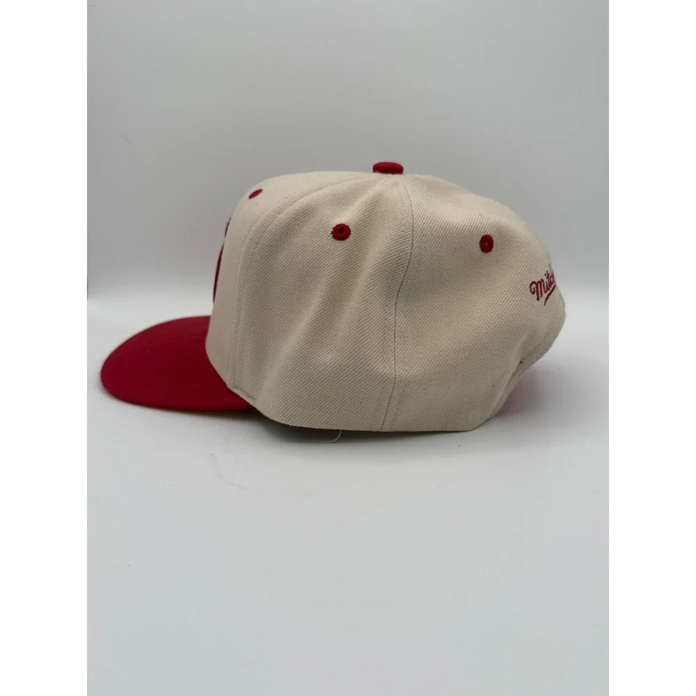 Mitchell & Ness Houston Rockets Snapback Hat Cream Red NBA